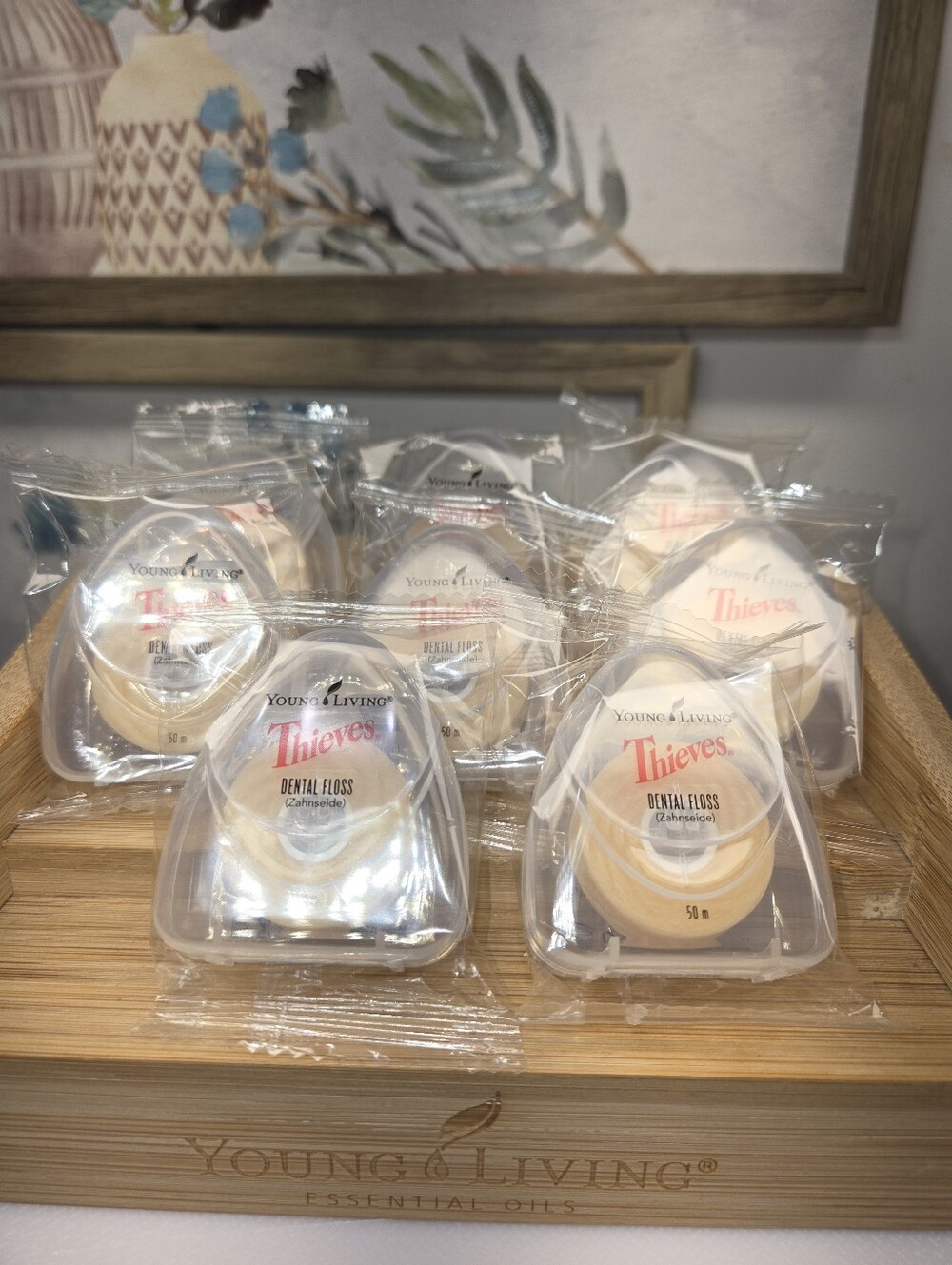 Young Living Thieves Dental Floss — Clear and Cream Packaging
